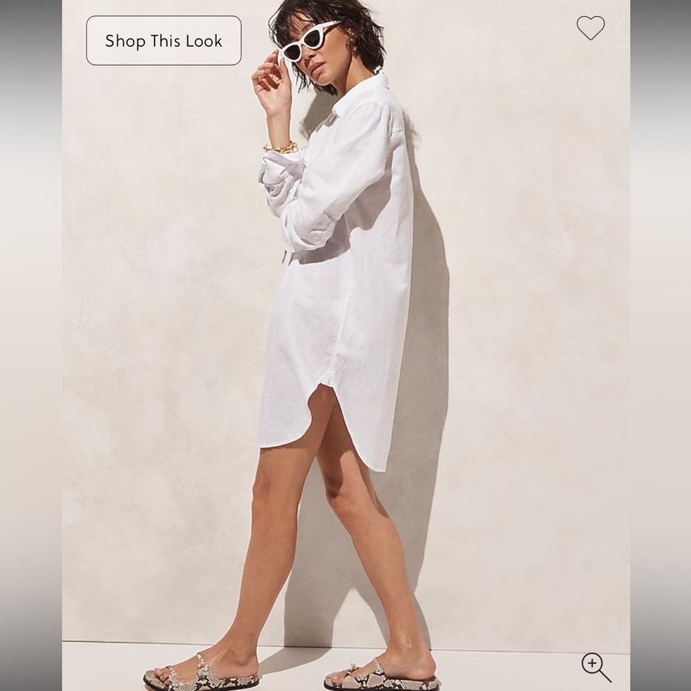 Raviya White Button-Up Swim Cover-Up